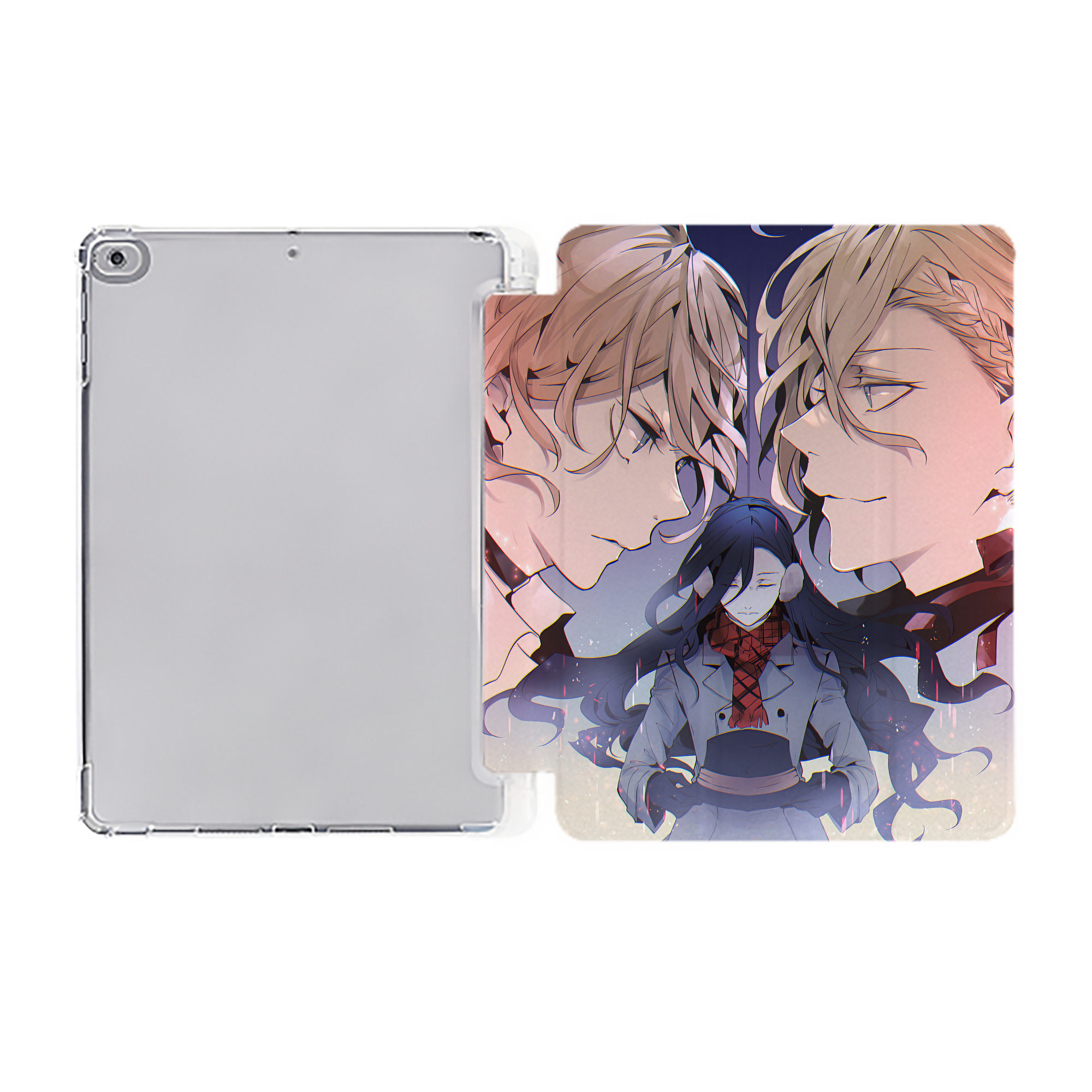 （画像用） 文豪ストレイドッグス Bungo Stray Dogs IPad ケース ペン収納付き 三つ折りスタンド PUレザー×シリコン 対応機種9.5/10.5/10.9インチ